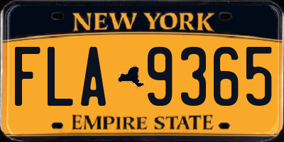 NY license plate FLA9365