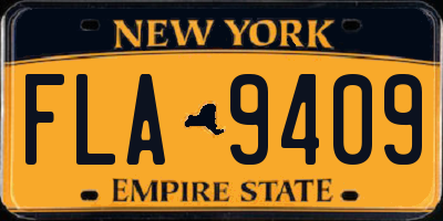 NY license plate FLA9409