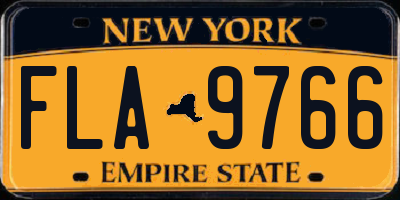 NY license plate FLA9766
