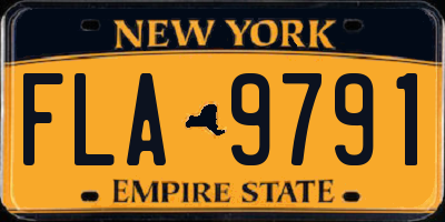 NY license plate FLA9791