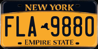 NY license plate FLA9880