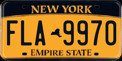 NY license plate FLA9970