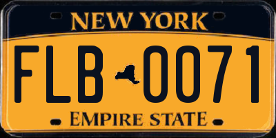 NY license plate FLB0071
