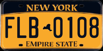 NY license plate FLB0108