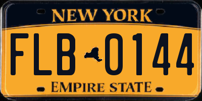 NY license plate FLB0144