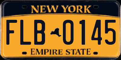 NY license plate FLB0145