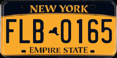 NY license plate FLB0165