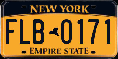 NY license plate FLB0171