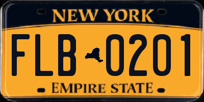 NY license plate FLB0201