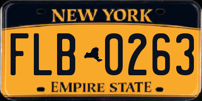 NY license plate FLB0263