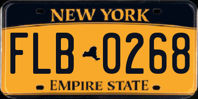 NY license plate FLB0268