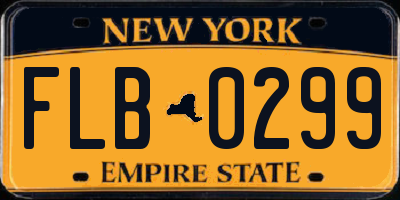 NY license plate FLB0299