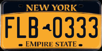 NY license plate FLB0333