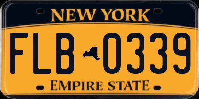 NY license plate FLB0339