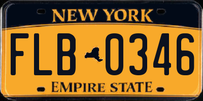 NY license plate FLB0346