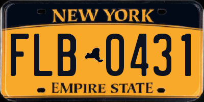 NY license plate FLB0431