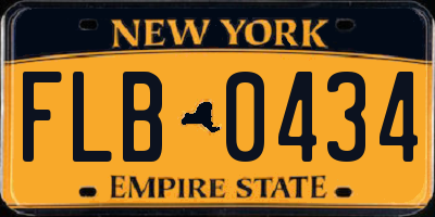 NY license plate FLB0434