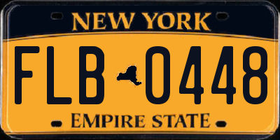 NY license plate FLB0448