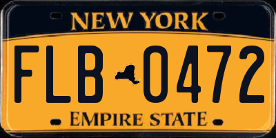 NY license plate FLB0472