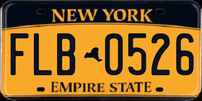 NY license plate FLB0526