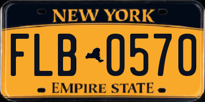 NY license plate FLB0570