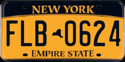 NY license plate FLB0624