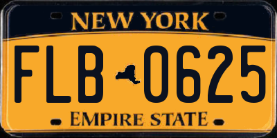 NY license plate FLB0625