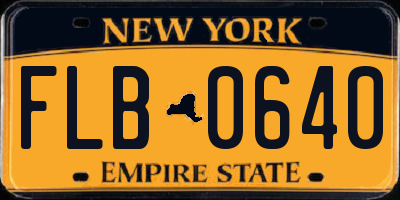 NY license plate FLB0640