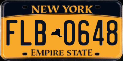NY license plate FLB0648