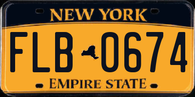 NY license plate FLB0674