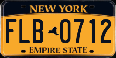 NY license plate FLB0712
