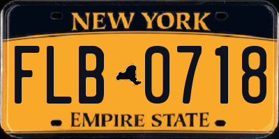 NY license plate FLB0718