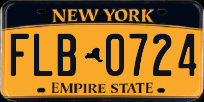 NY license plate FLB0724