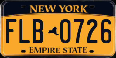 NY license plate FLB0726