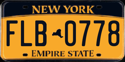 NY license plate FLB0778
