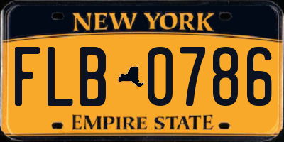 NY license plate FLB0786