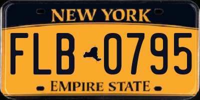 NY license plate FLB0795