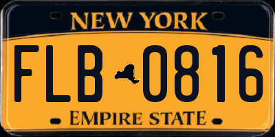 NY license plate FLB0816