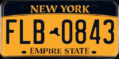 NY license plate FLB0843