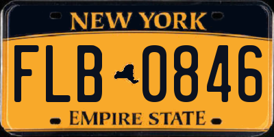 NY license plate FLB0846