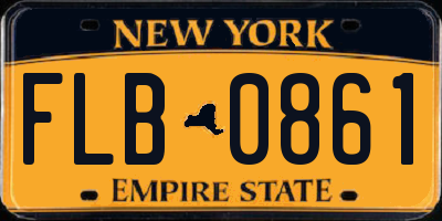 NY license plate FLB0861