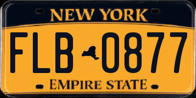 NY license plate FLB0877