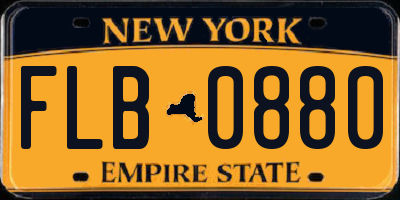 NY license plate FLB0880