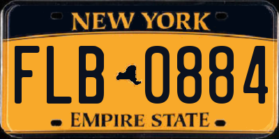 NY license plate FLB0884