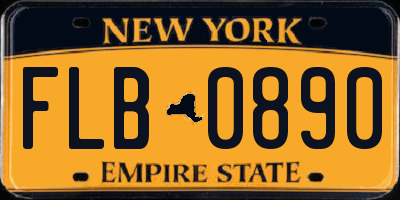NY license plate FLB0890