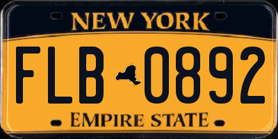 NY license plate FLB0892