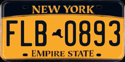 NY license plate FLB0893