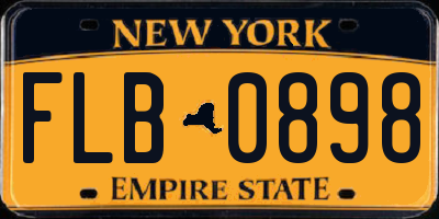 NY license plate FLB0898