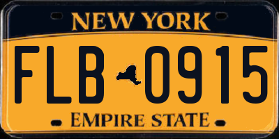 NY license plate FLB0915
