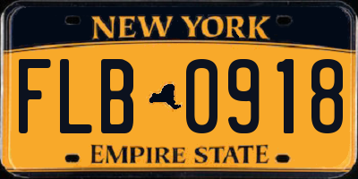 NY license plate FLB0918